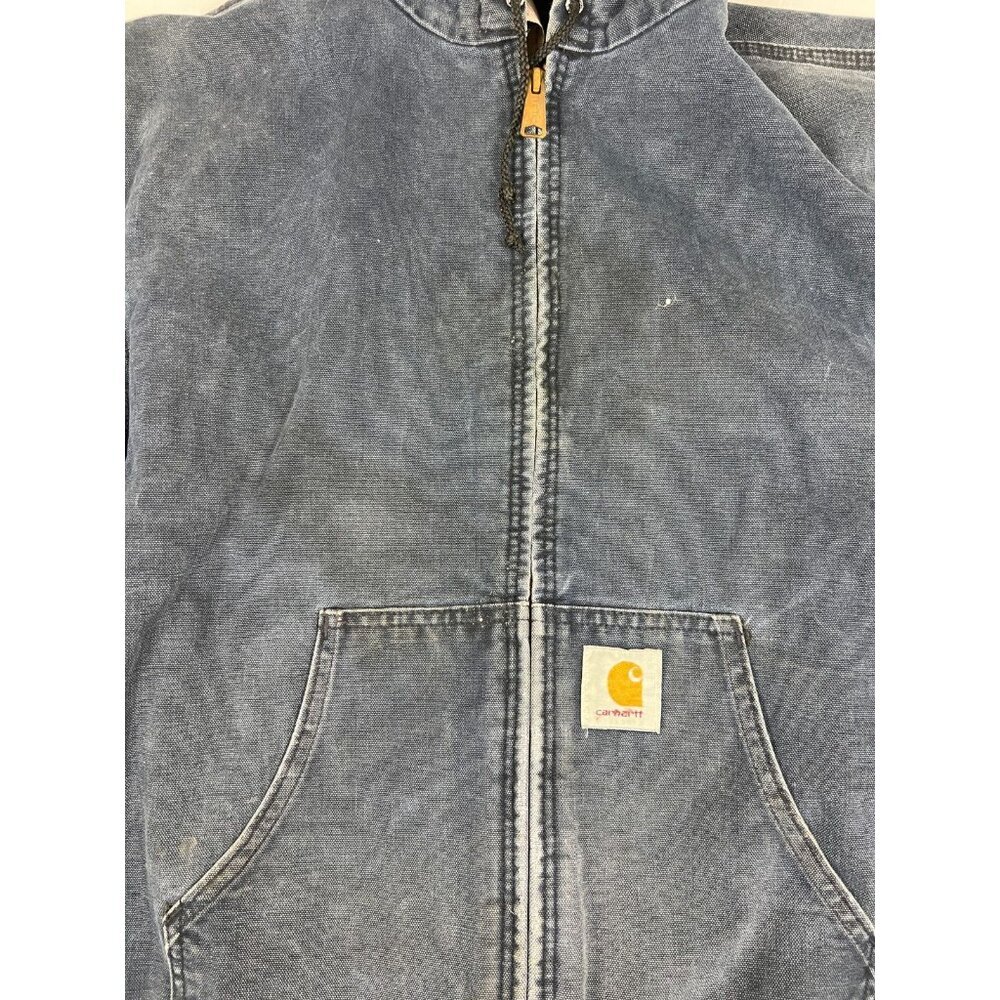 VTG Carhartt Men's Large JQ283 Navy Blue Quilted Lined Active Jacket Made in USA - Picture 8 of 12
